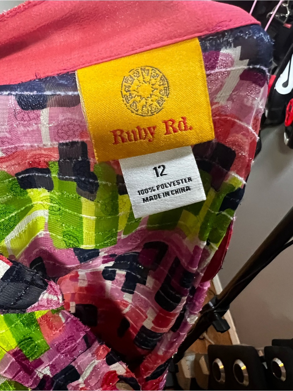 Ruby Rd. Pink Multi-Color Patterned Button-Front Top - Picture 3 of 3